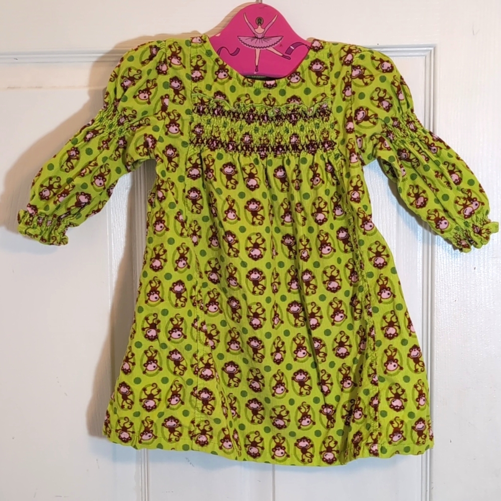 CR Kids cute 100% Cotton Monkey Dress Girls size 24 months